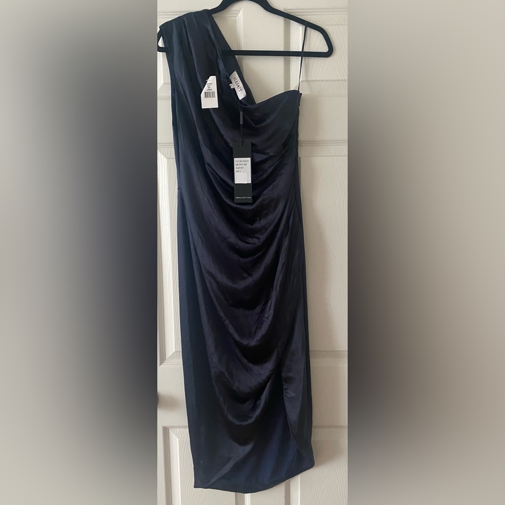Elliat - Cassini Satin One-Shoulder Dress in Large